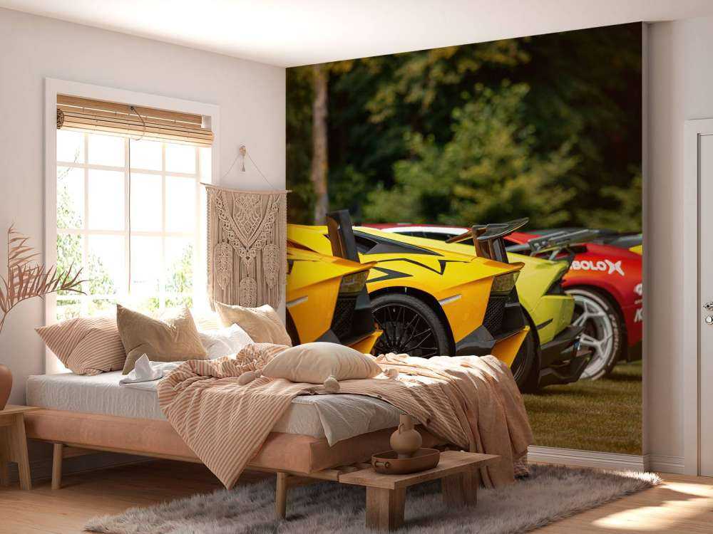 Collezione di supercar in natura