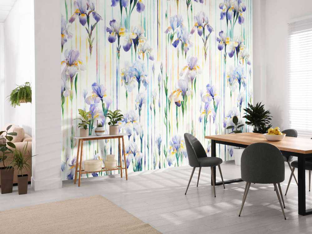 Iris e Strisce Pastello Senza Giunzioni