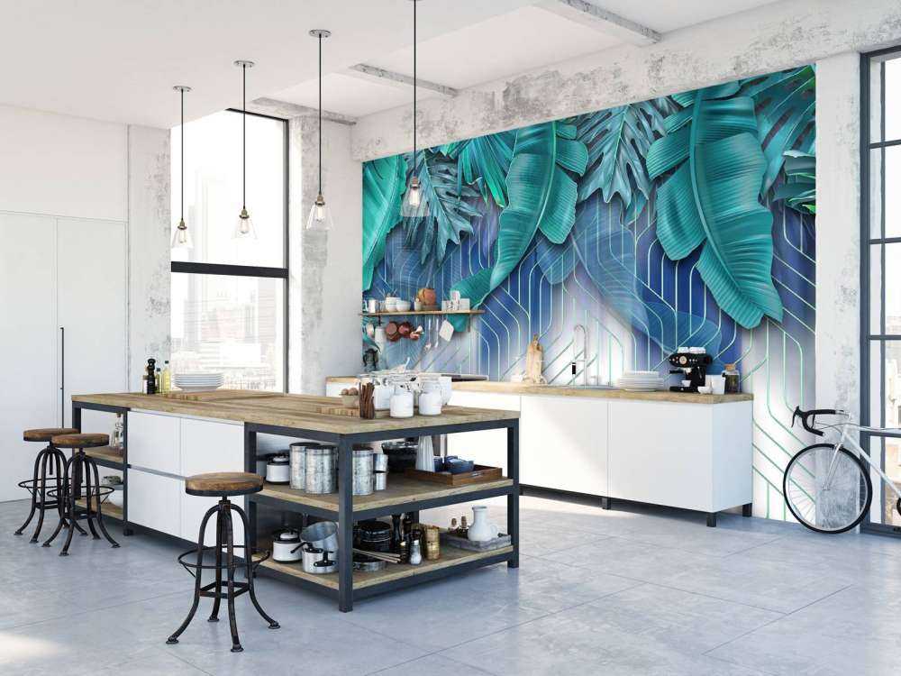 Hojas verdes y líneas verdes gráficas