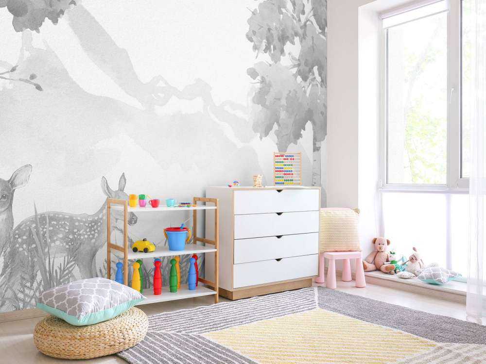 Cervi in tonalità di grigio