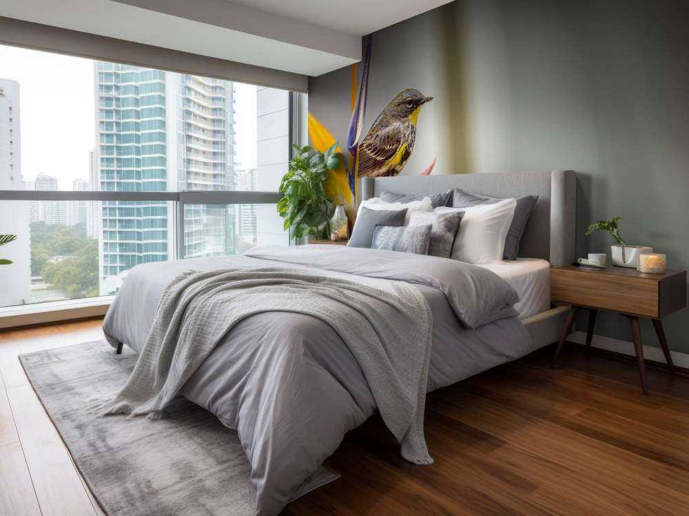 Fiore del paradiso con uccello