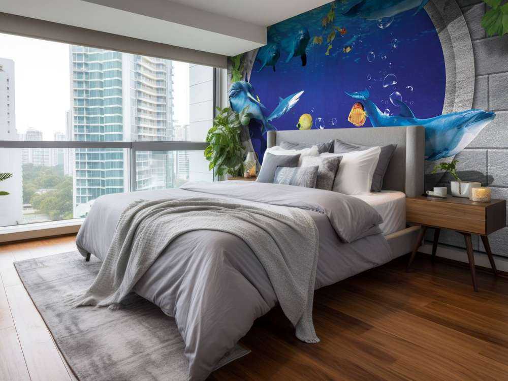 Delfini attraverso il muro