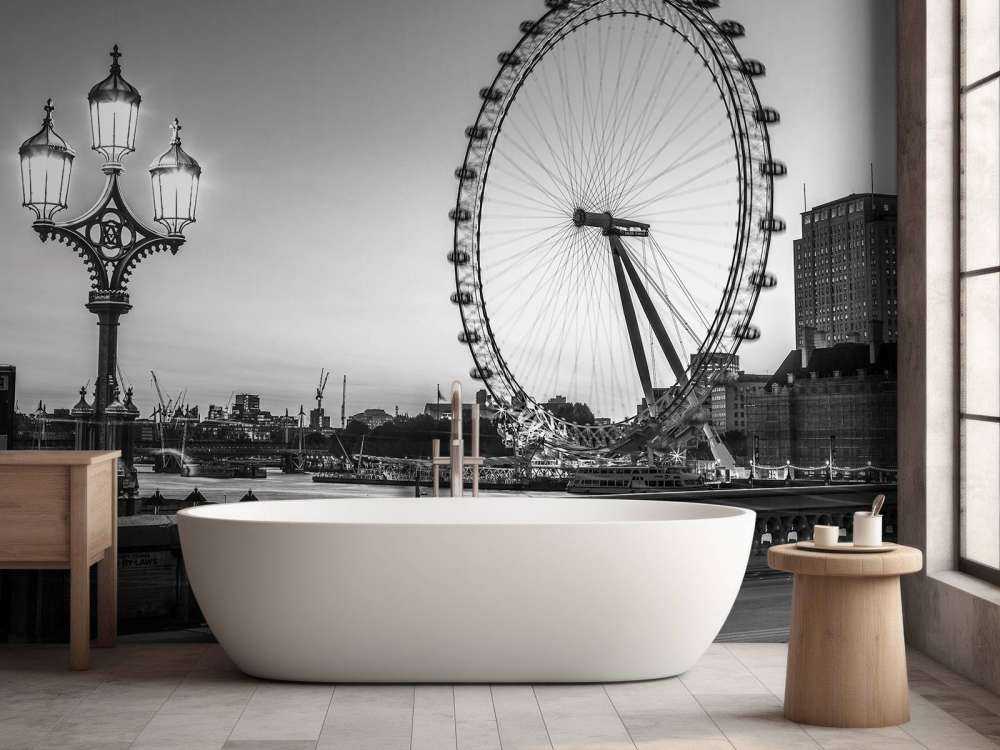 Ruota panoramica in bianco e nero