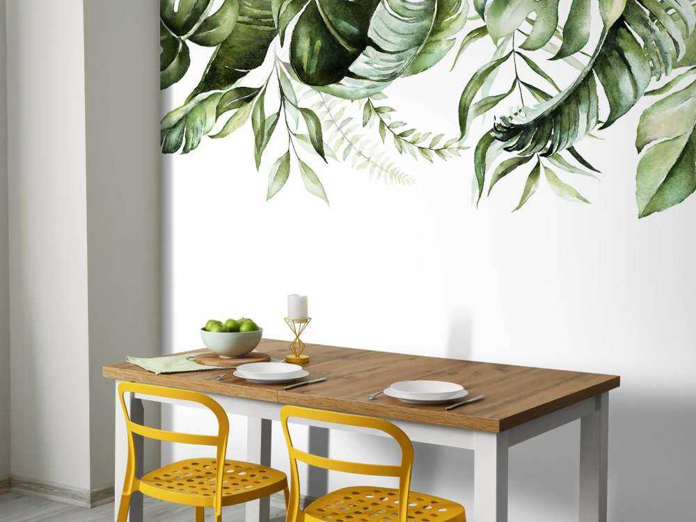 Foglie tropicali ad acquerello