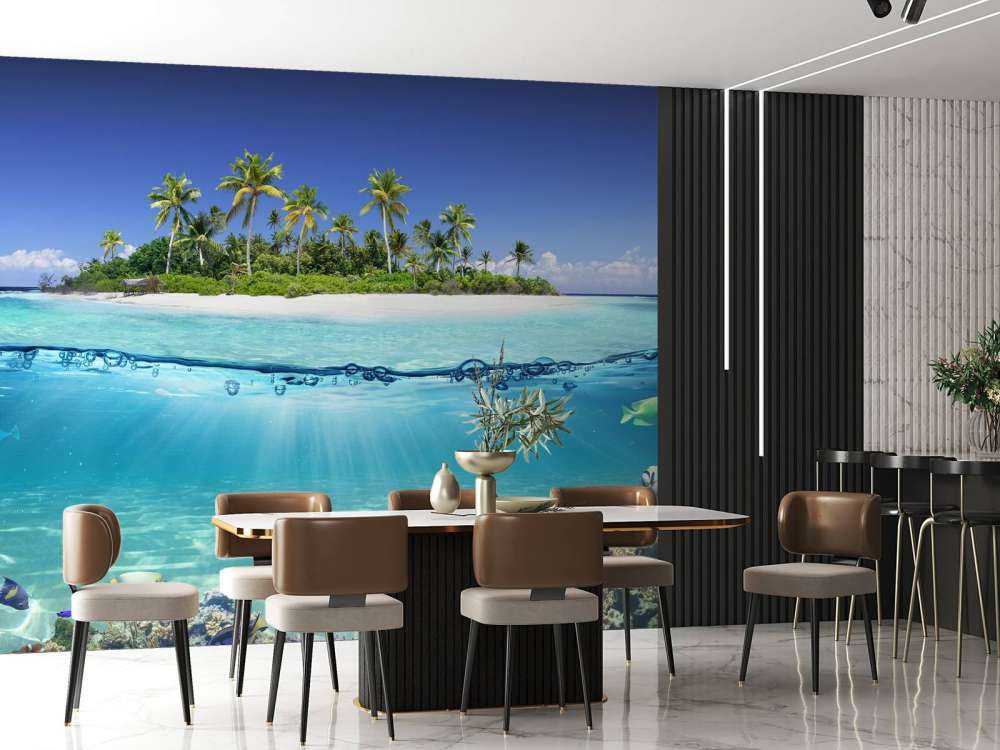 Isola tropicale e barriera corallina