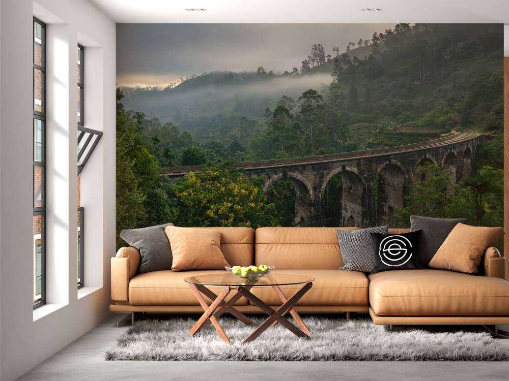 Ponte ferroviario attraverso la giungla