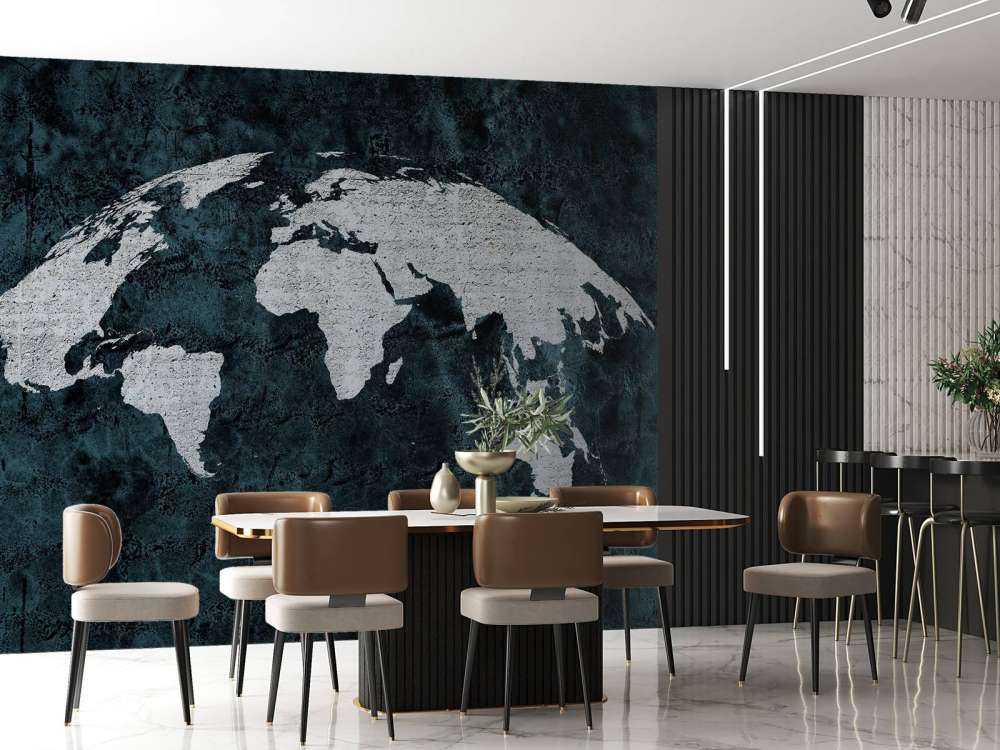 Mappa del mondo struttura in cemento armato