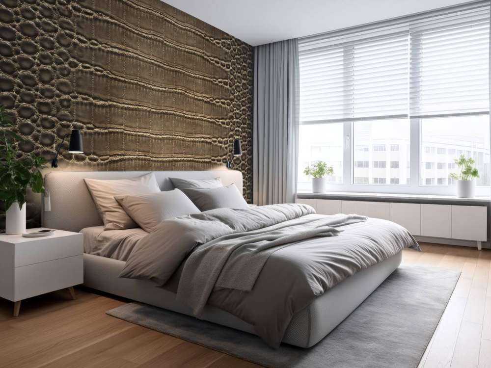 Pelle di coccodrillo marrone