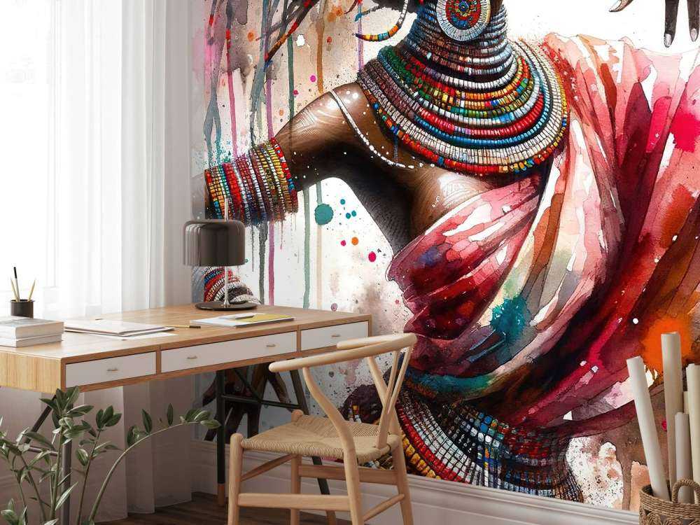 Danzatore africano ad acquerello