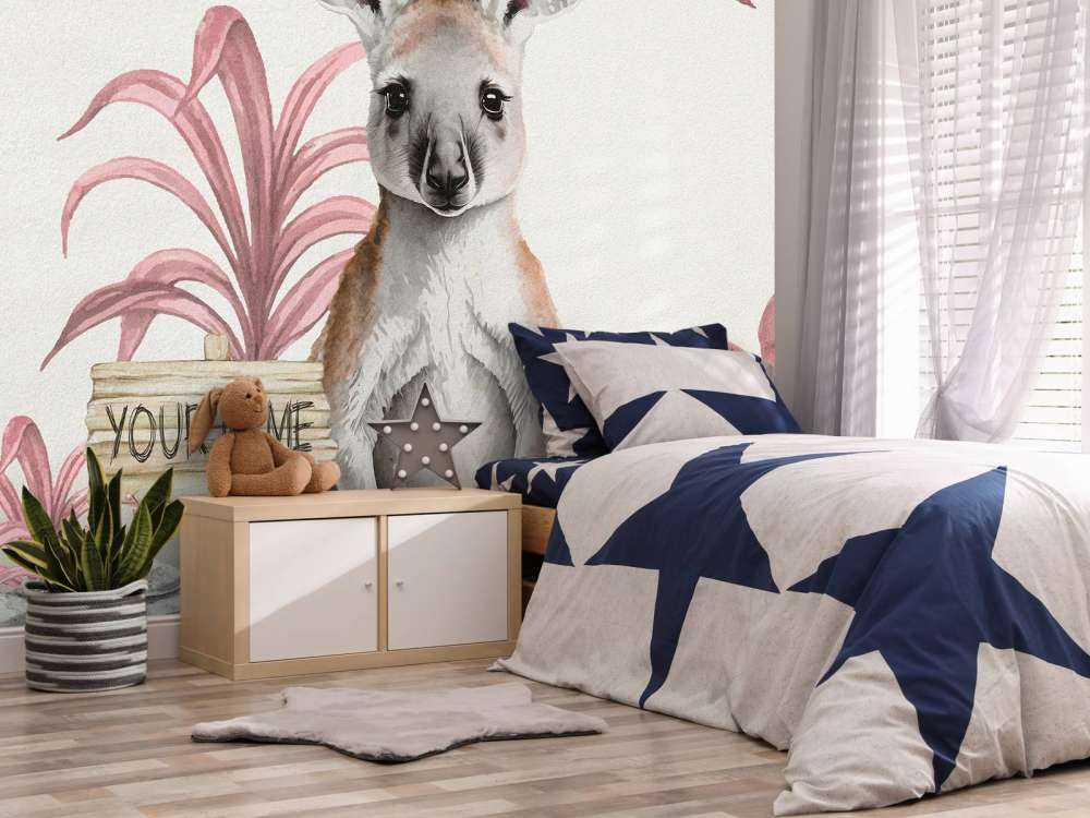 Baby canguro della giungla rosa