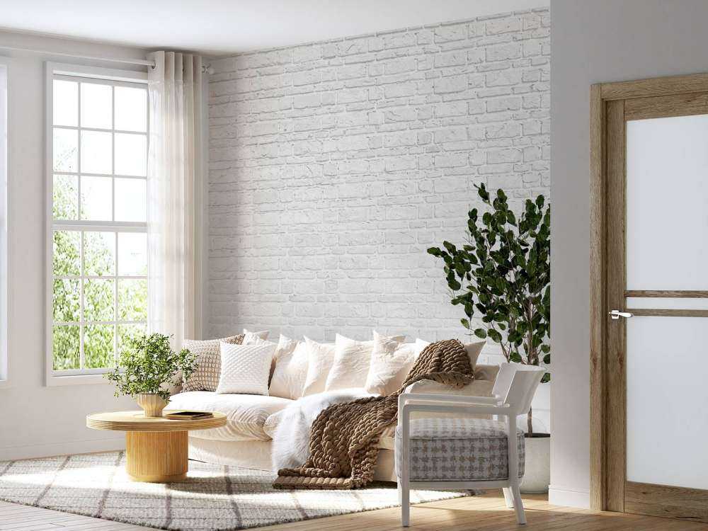 Mattoni bianchi con cemento vecchio