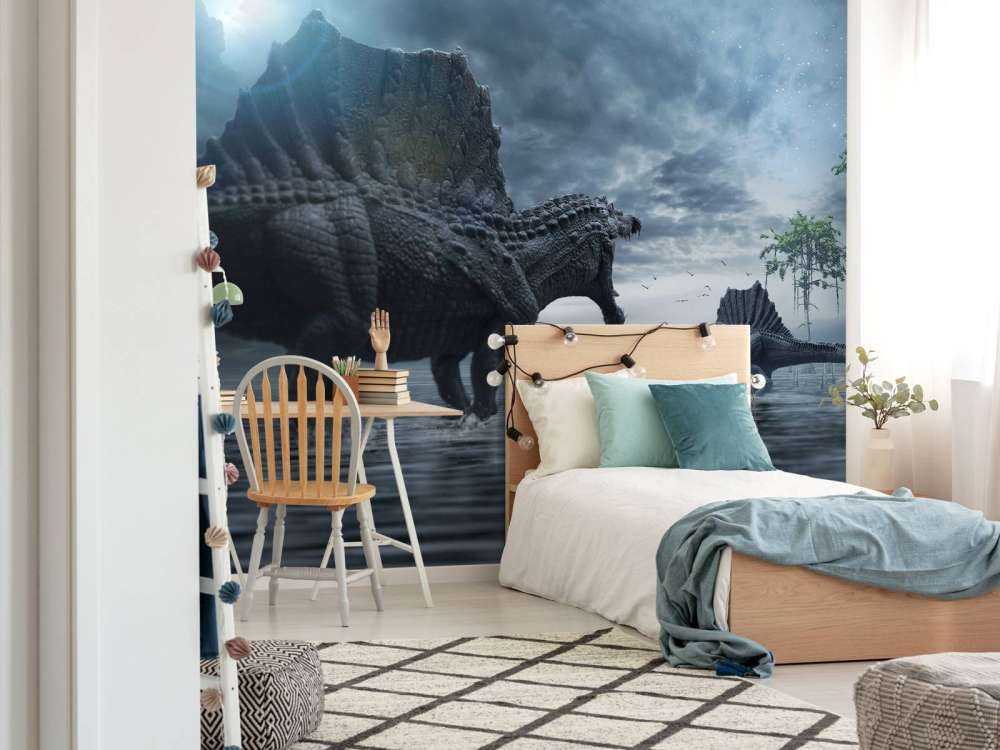 Gruppo di Spinosauri in una zona di caccia