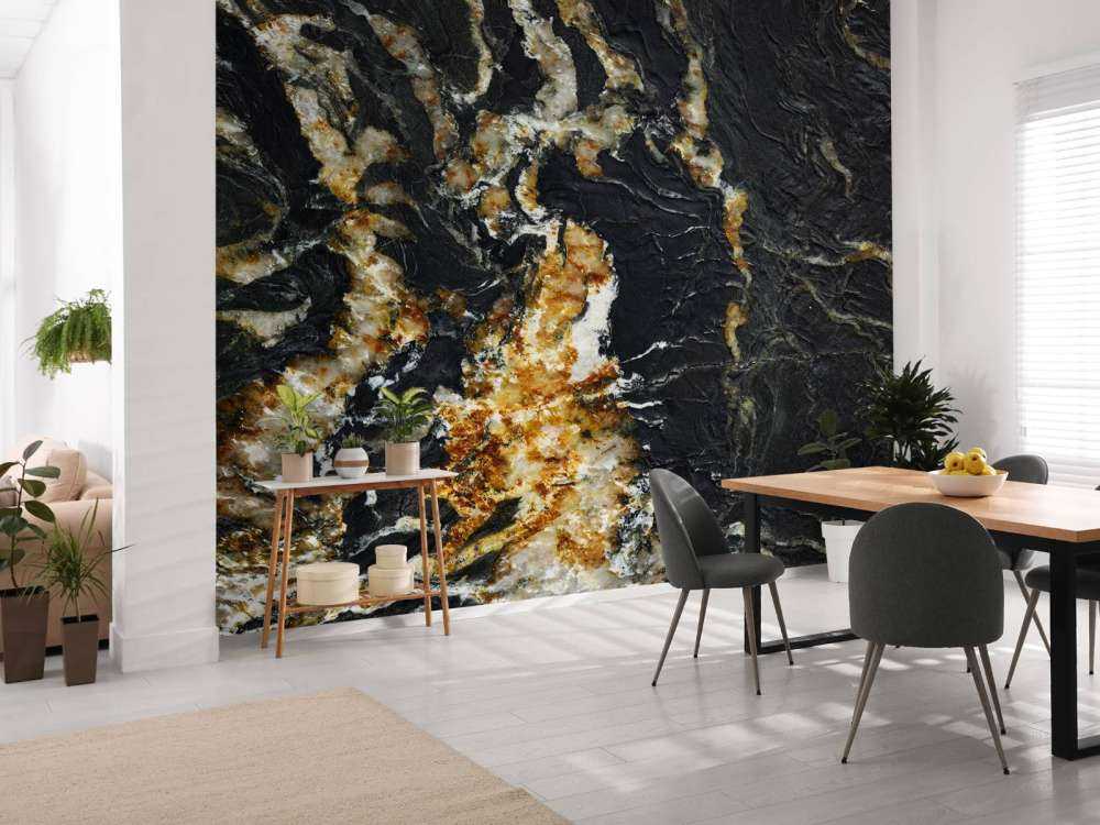 Marmo nero con struttura leggera