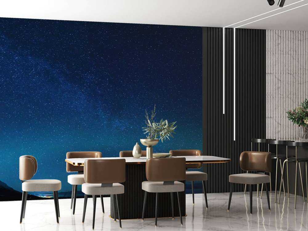 Cielo stellato con l'aurora boreale