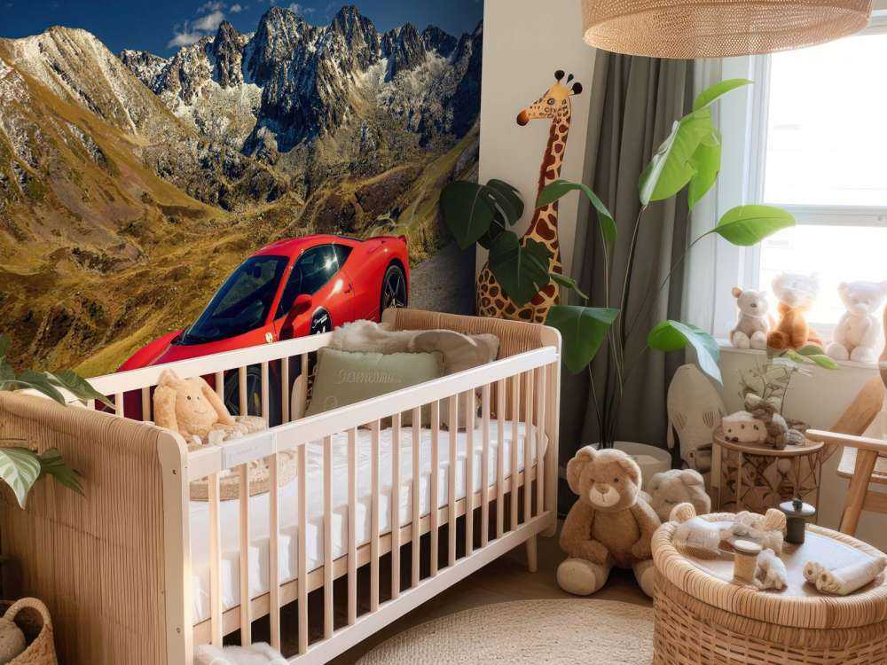 Ferrari 458 con le cime alpine