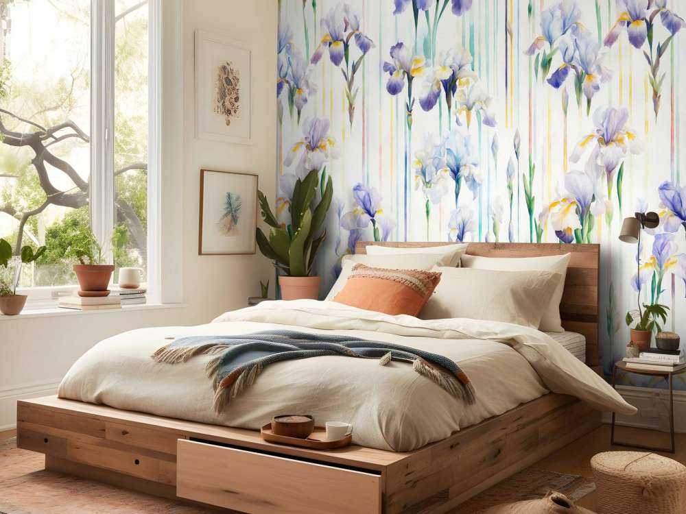 Iris e Strisce Pastello Senza Giunzioni