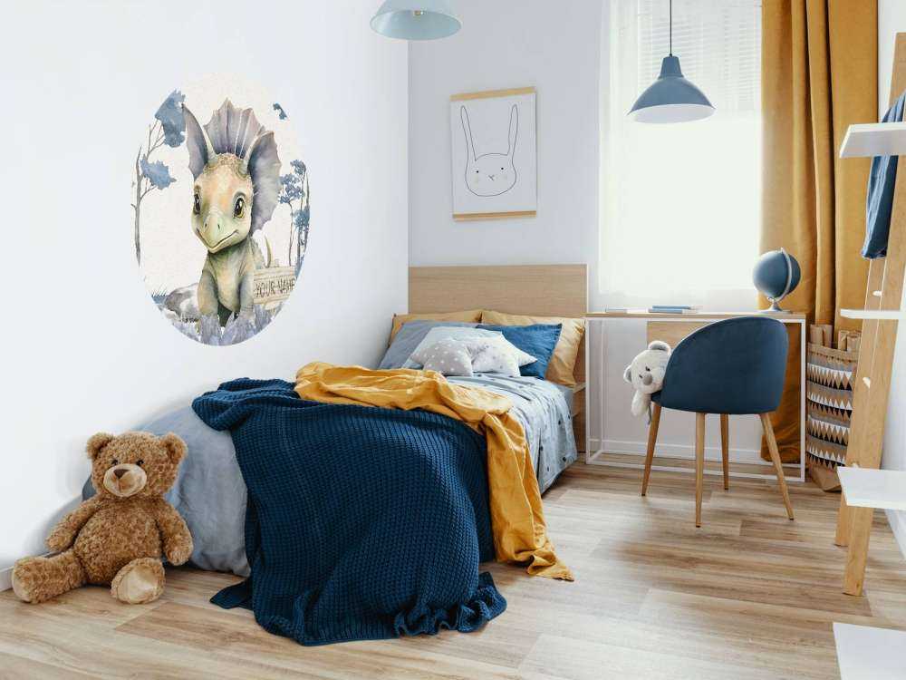 Baby triceratops nella giungla blu