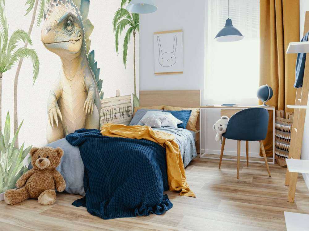 Baby stegosaurus nella giungla