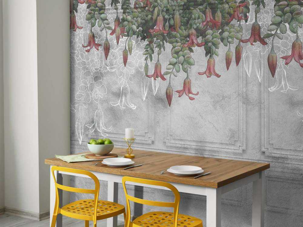 Panelado clásico gris con flores