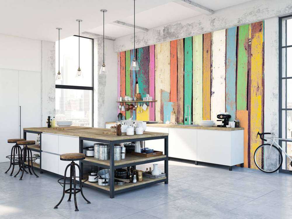 Legno da demolizione colorato