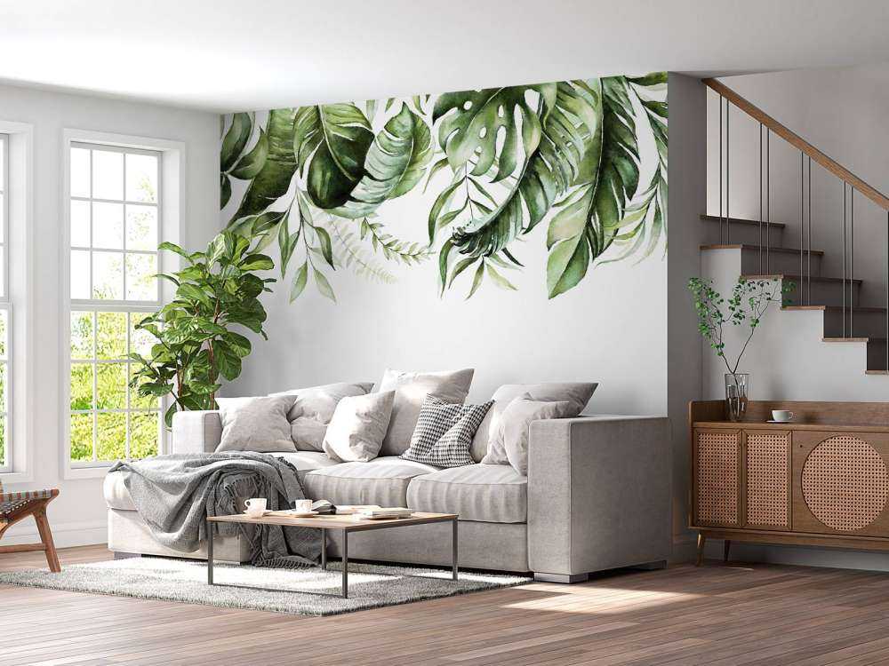 Foglie tropicali ad acquerello