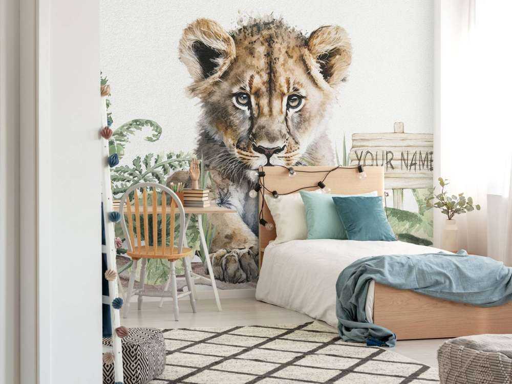 Giovane leone nella giungla