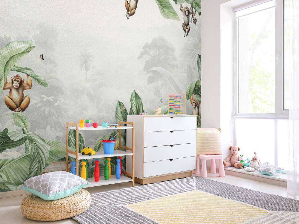 Paesaggio con scimmia a colori