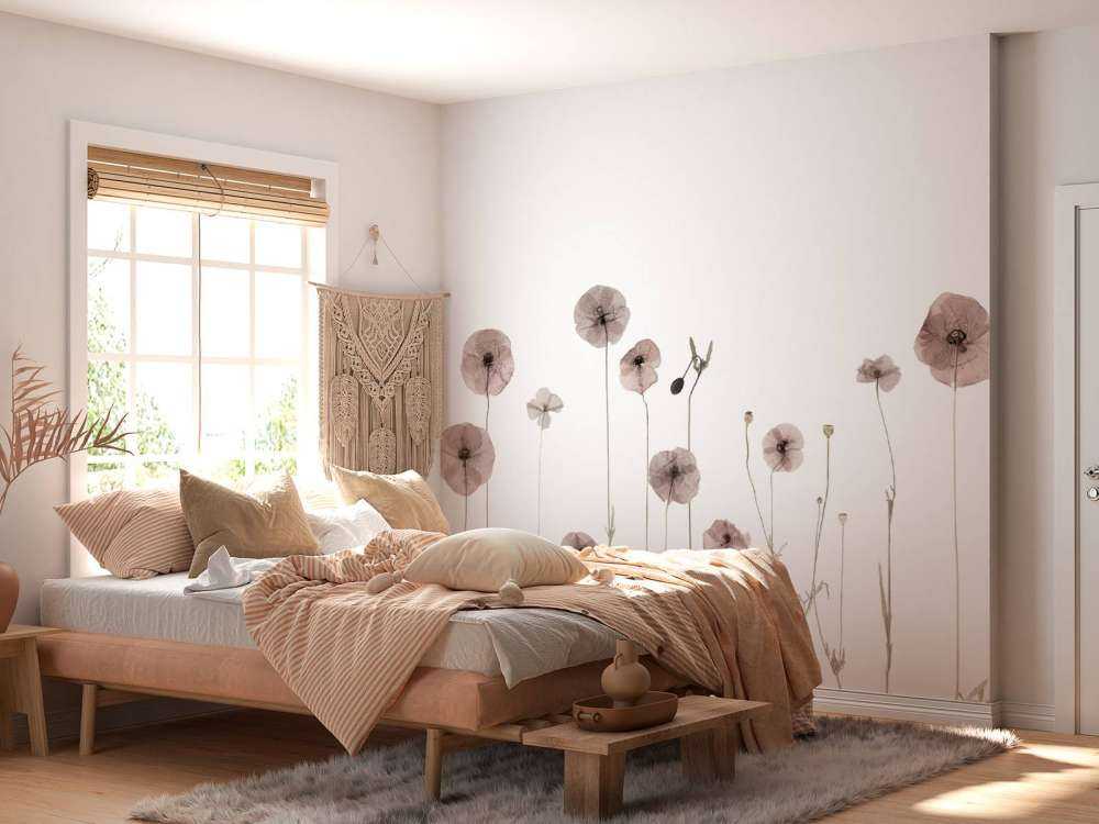 Campo di fiori di papavero vintage