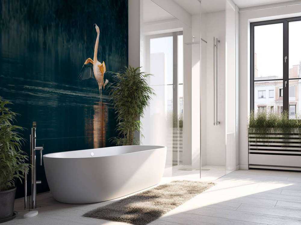 Fenicottero in un lago deserto