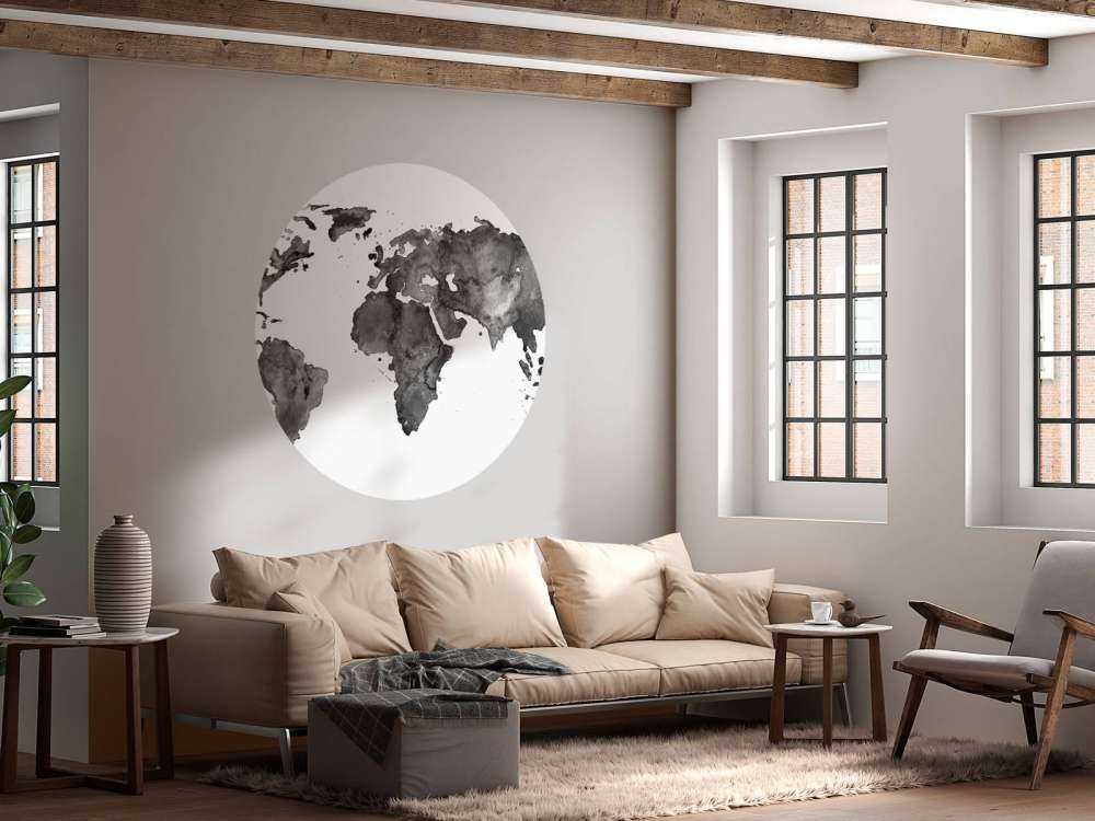 Nero mondo mappa del mondo di acquerello