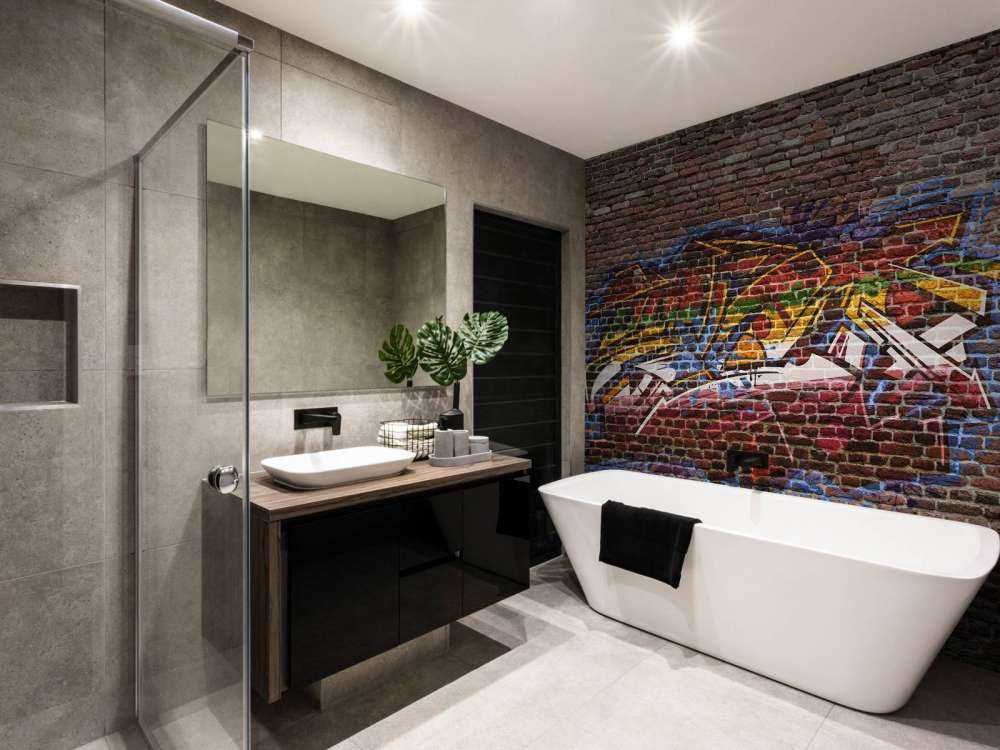 Graffiti su muro di mattoni