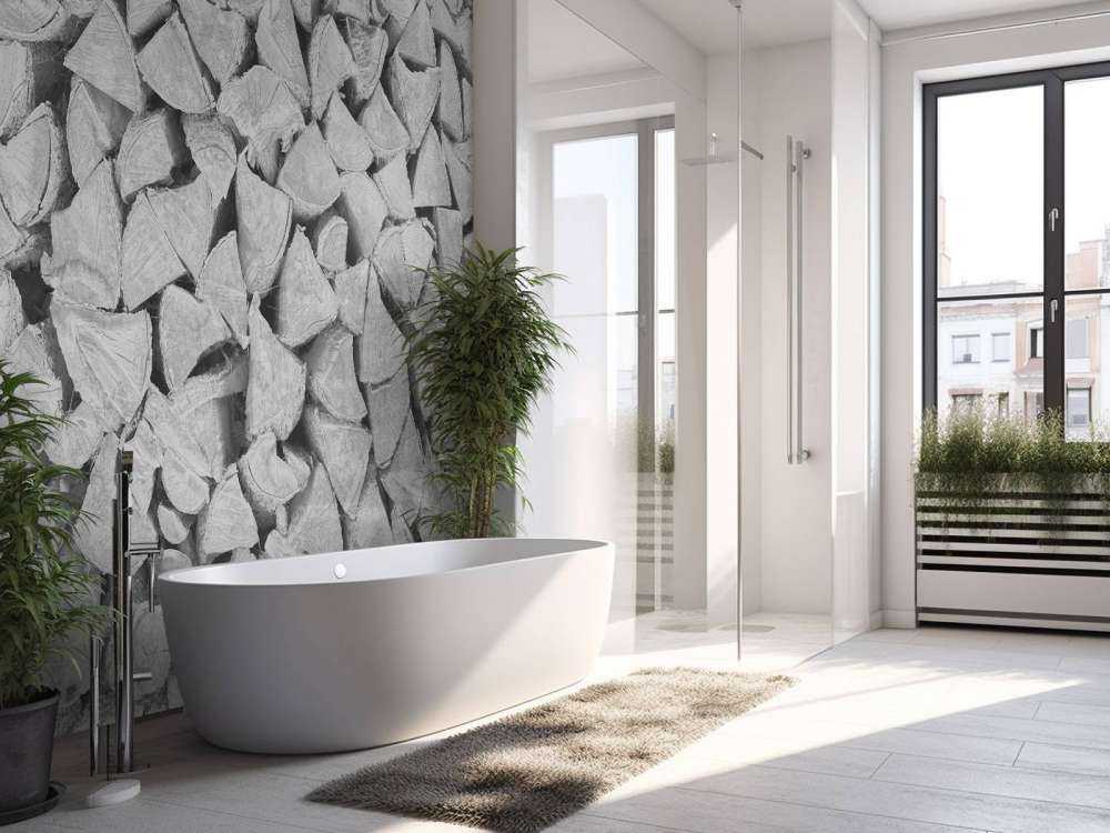 Pila di legno in tonalità di grigio