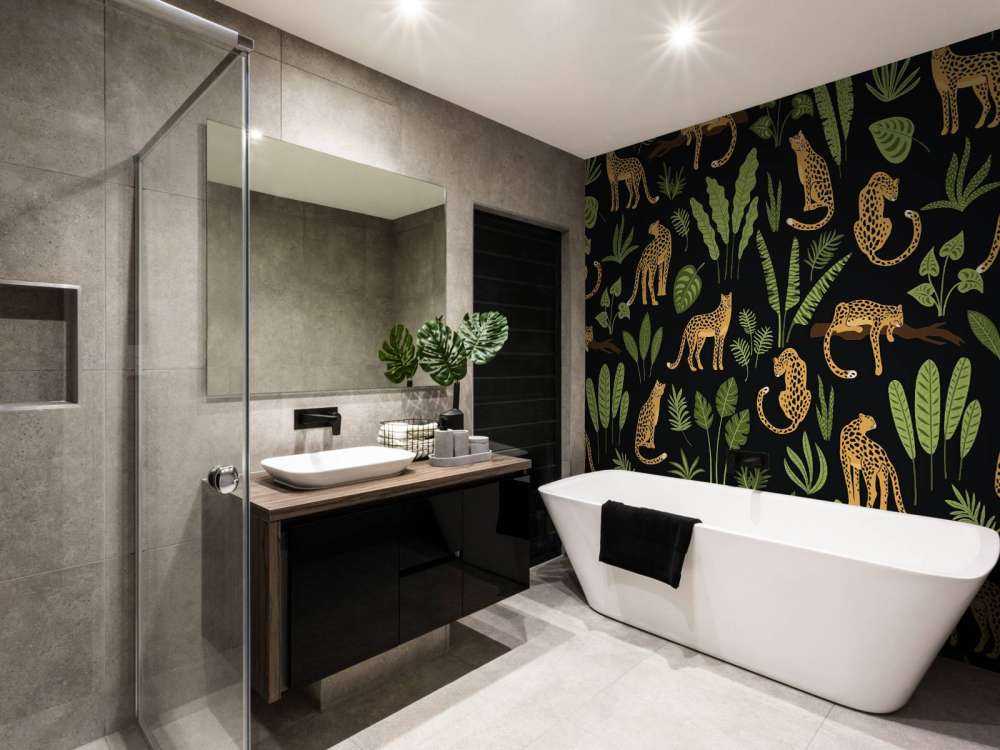 Motivo leopardo su sfondo nero