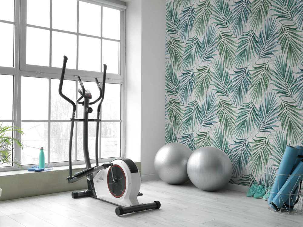 Foglie di palma blu e verde