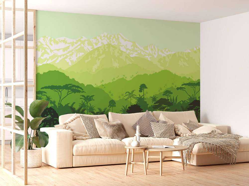 Alberi della giungla e alte montagne