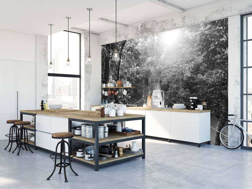 Ponte sospeso in bianco e nero