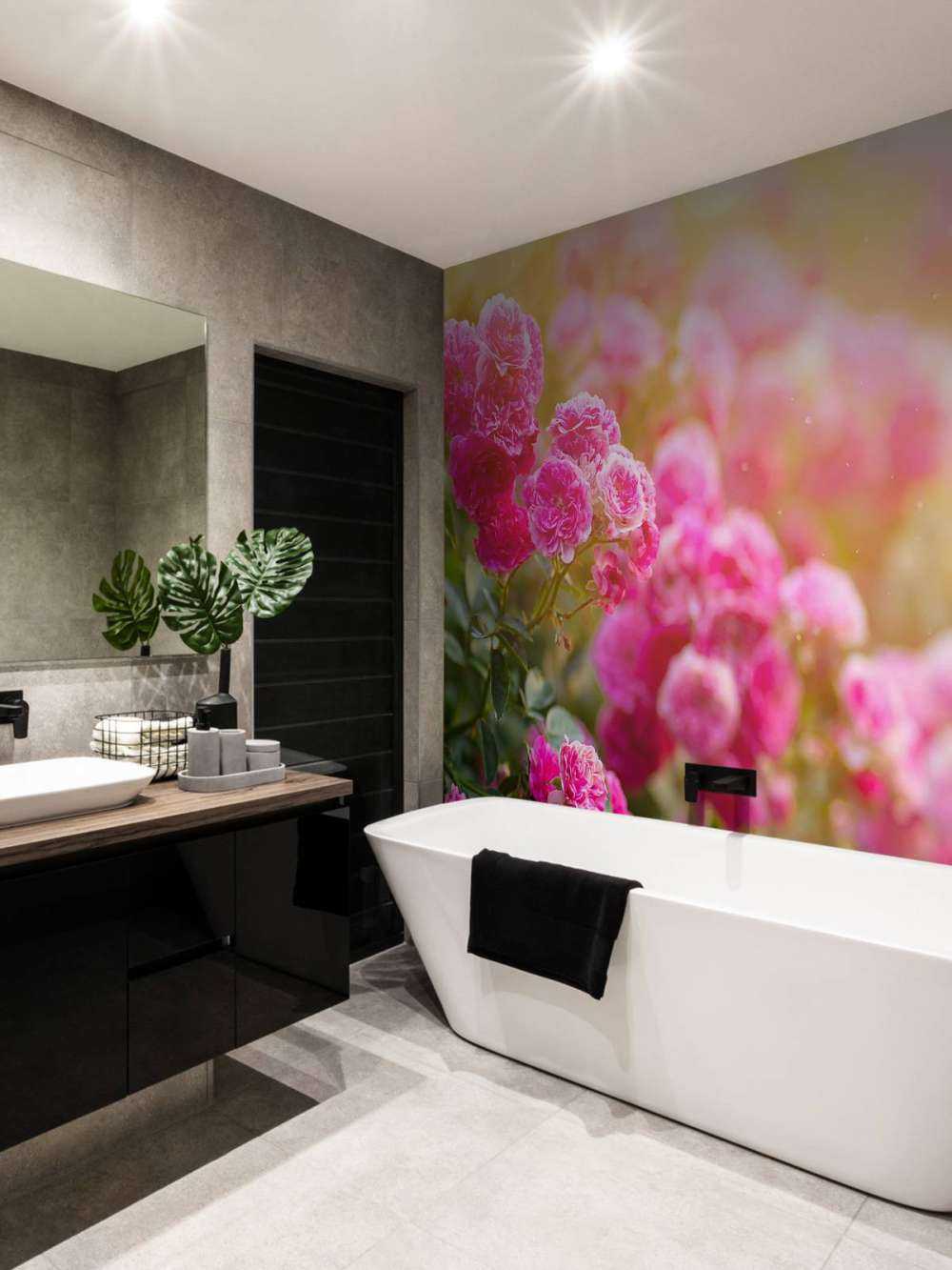 Cespugli di rose rosa