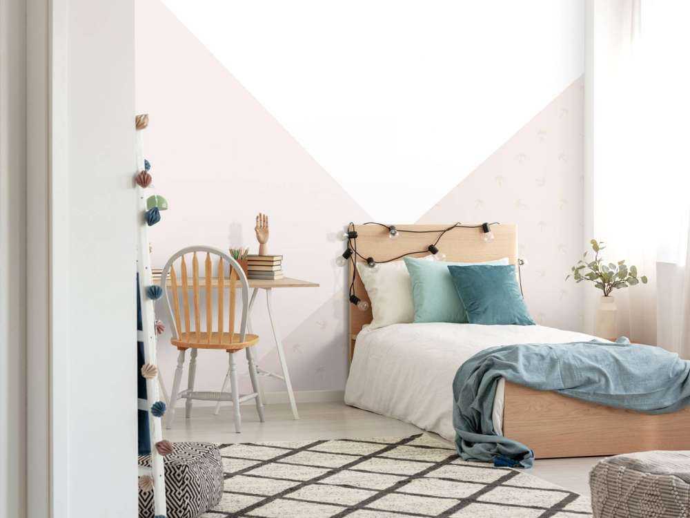 Triangoli rosa con palme