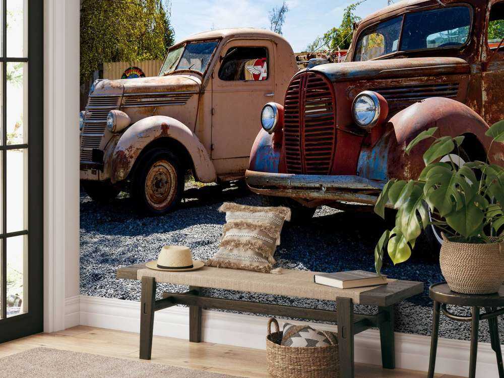 Vecchi camion arrugginiti