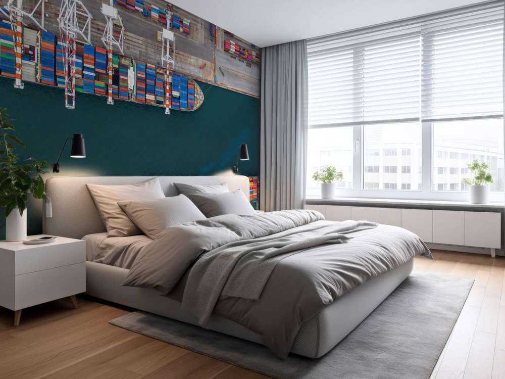 Vista dall'alto delle navi portacontainer