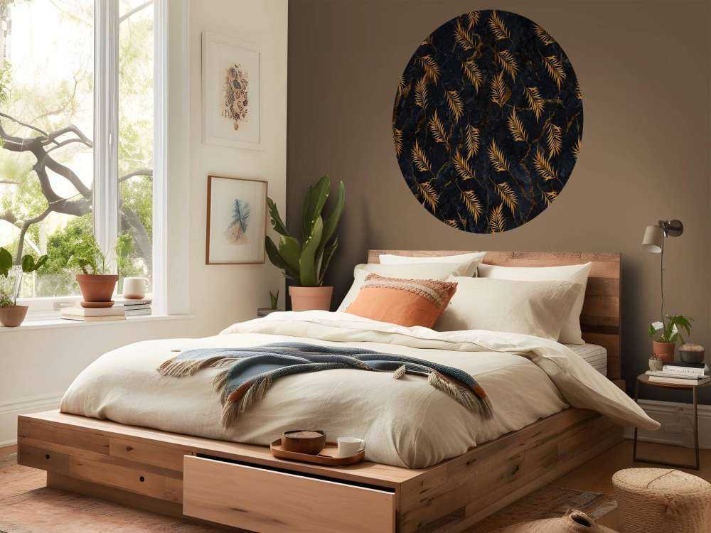 Foglie tropicali su marmo