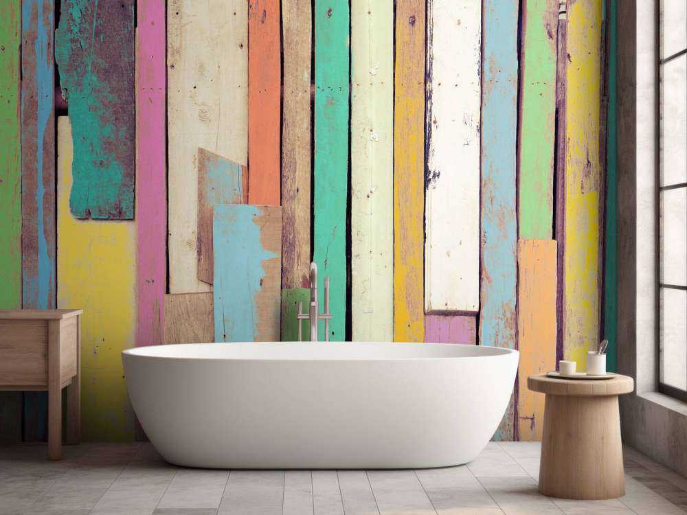 Legno da demolizione colorato