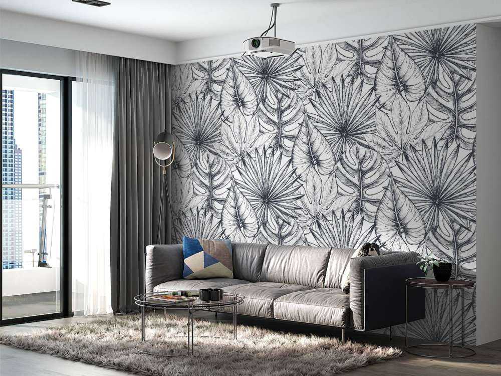 Foglie bianche disegnate