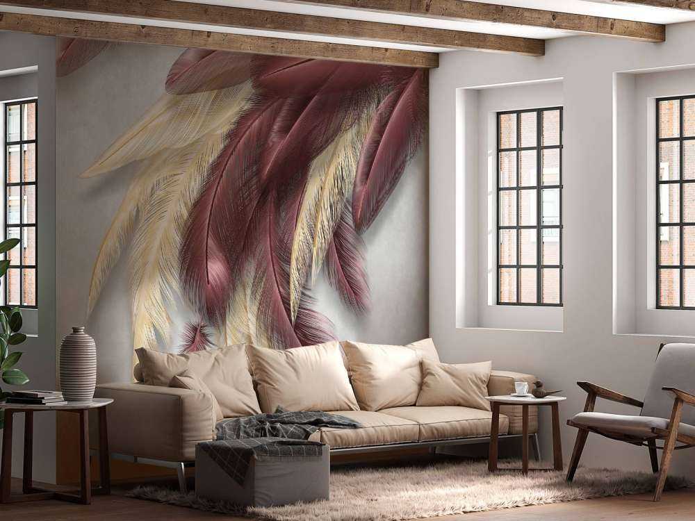 Plumas sobre hormigón