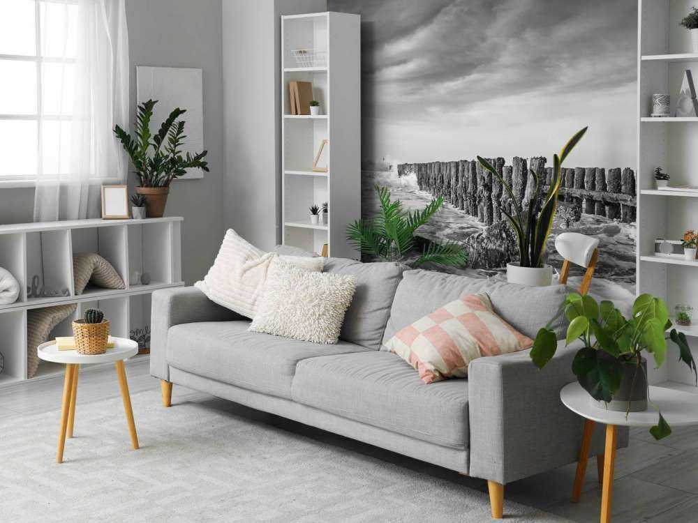 Mare spumeggiante in bianco e nero