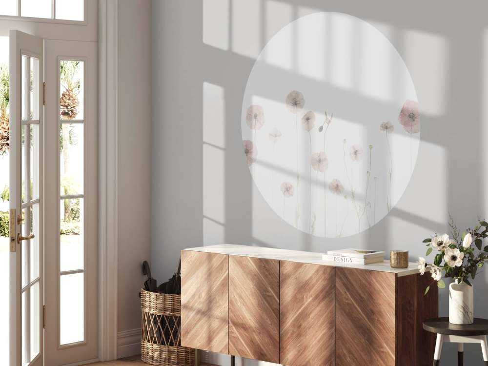 Campo di fiori di papavero rosa antico