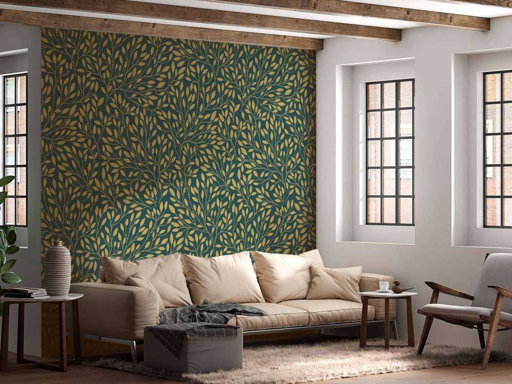 Motivo floreale di lusso oro giallo