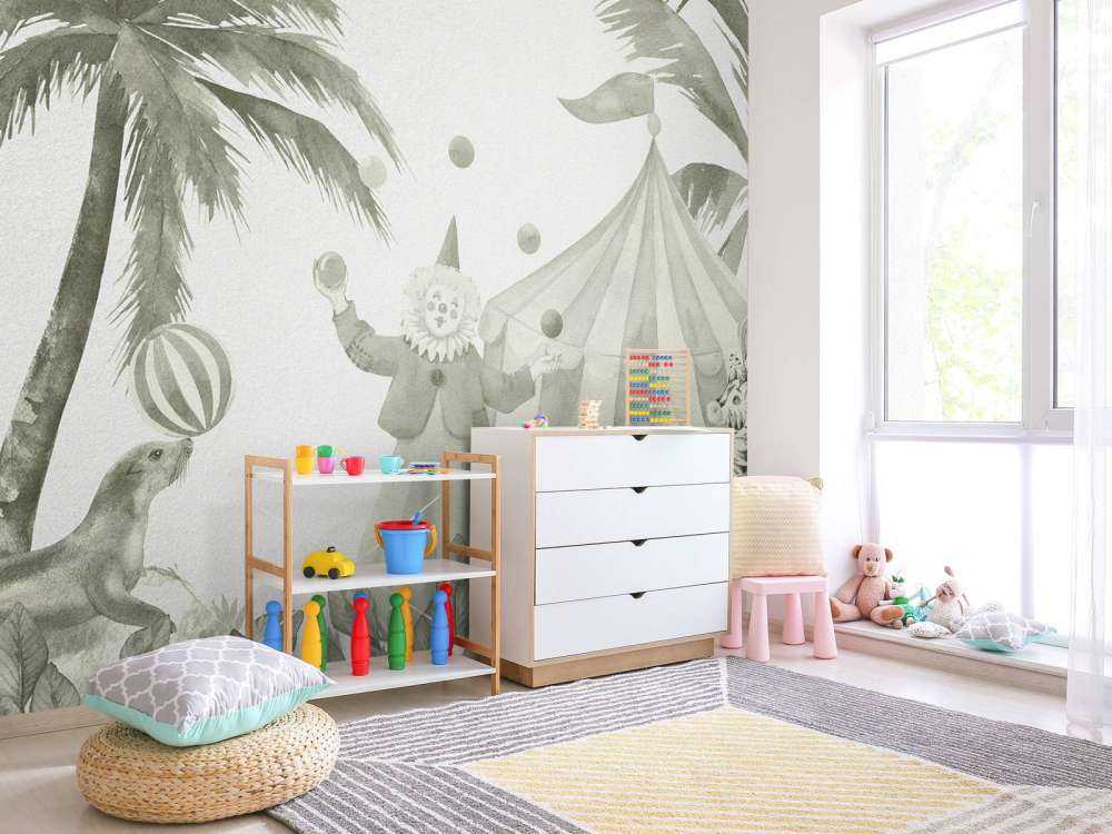 Allegri animali da circo in verde