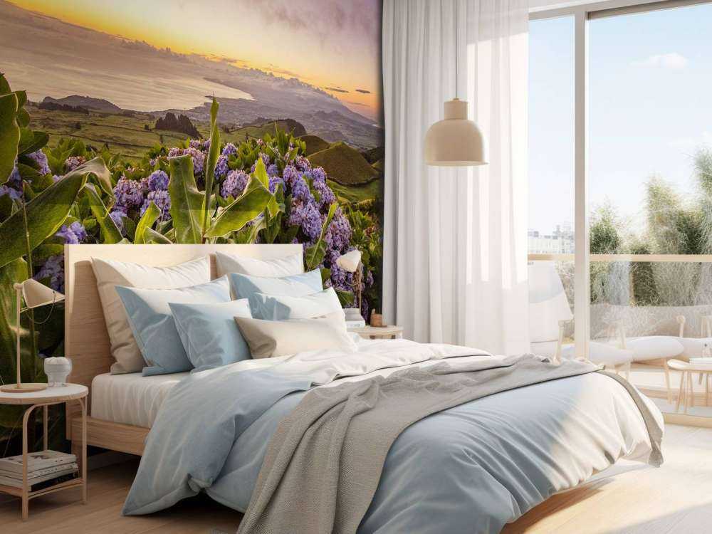 Tramonto con ortensie