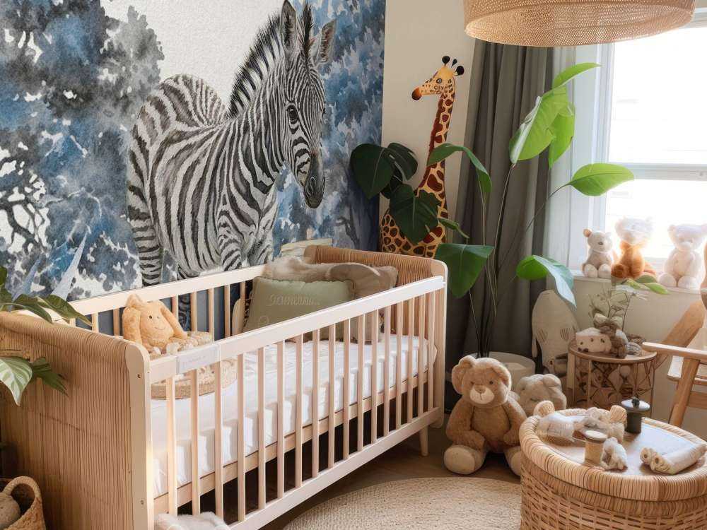 Giovane zebra in libertà blu